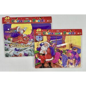 Christmas Childrens Jigsaw Puzzles 48 Pieces New Sealed 14.75” x 10” Holiday Fun